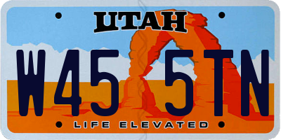 UT license plate W455TN