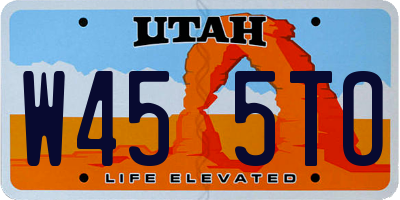 UT license plate W455TO