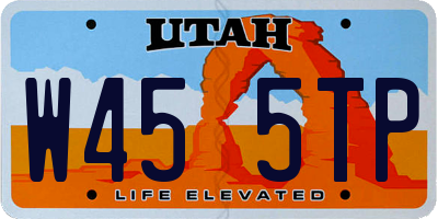 UT license plate W455TP