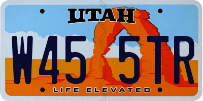 UT license plate W455TR