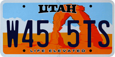 UT license plate W455TS