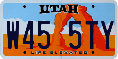 UT license plate W455TY