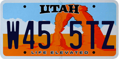 UT license plate W455TZ