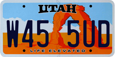UT license plate W455UD