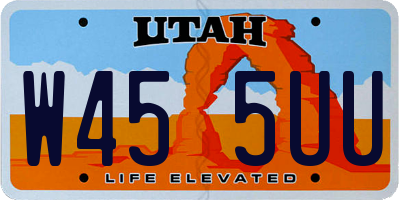 UT license plate W455UU