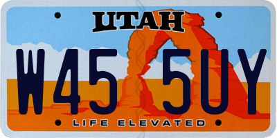UT license plate W455UY