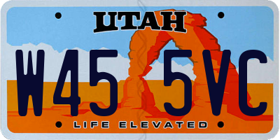 UT license plate W455VC