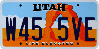 UT license plate W455VE