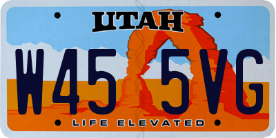 UT license plate W455VG