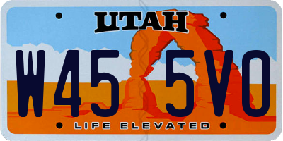 UT license plate W455VO