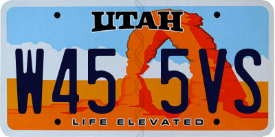 UT license plate W455VS