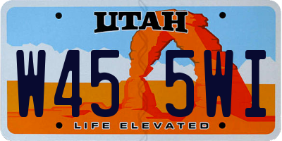 UT license plate W455WI