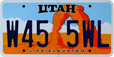 UT license plate W455WL