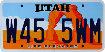 UT license plate W455WM