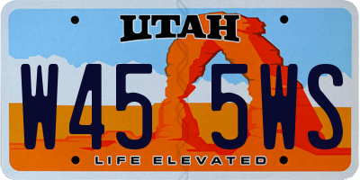 UT license plate W455WS
