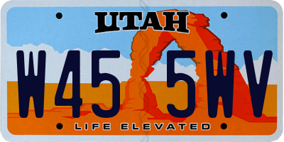 UT license plate W455WV