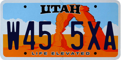 UT license plate W455XA