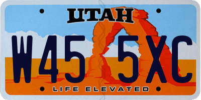 UT license plate W455XC