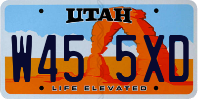 UT license plate W455XD