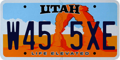 UT license plate W455XE