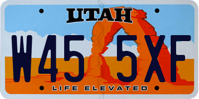 UT license plate W455XF