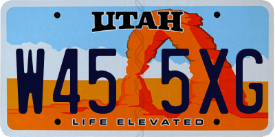 UT license plate W455XG