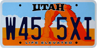 UT license plate W455XI