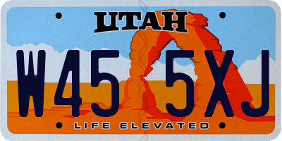 UT license plate W455XJ