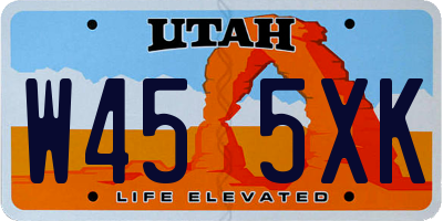 UT license plate W455XK