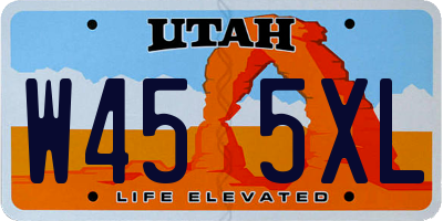 UT license plate W455XL