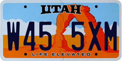 UT license plate W455XM