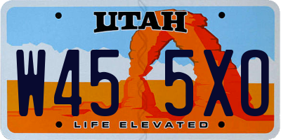 UT license plate W455XO