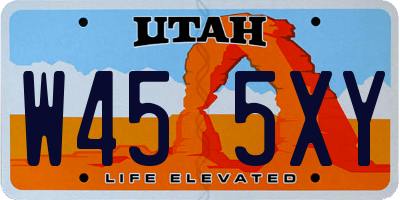 UT license plate W455XY