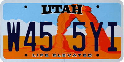 UT license plate W455YI