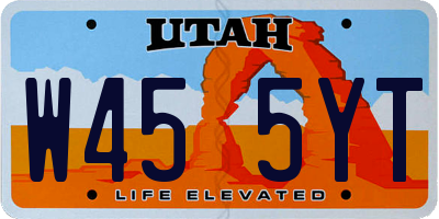 UT license plate W455YT