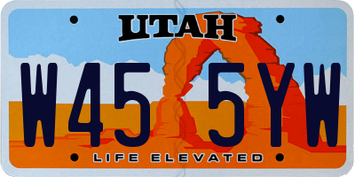 UT license plate W455YW