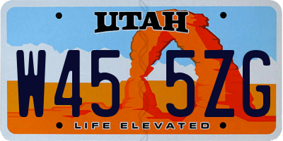 UT license plate W455ZG