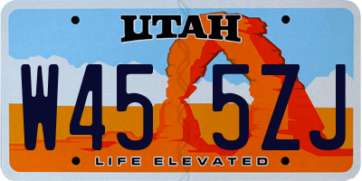 UT license plate W455ZJ