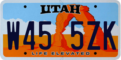 UT license plate W455ZK