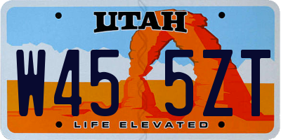 UT license plate W455ZT