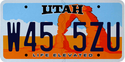 UT license plate W455ZU