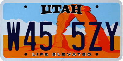 UT license plate W455ZY