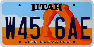 UT license plate W456AE