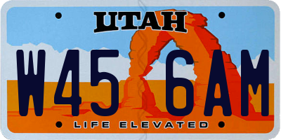UT license plate W456AM