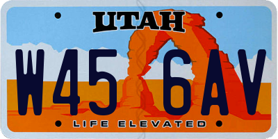 UT license plate W456AV