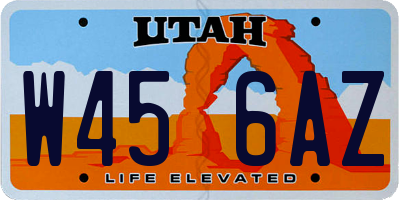 UT license plate W456AZ