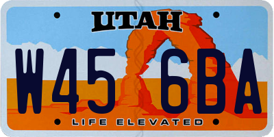 UT license plate W456BA