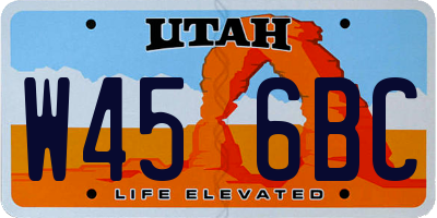 UT license plate W456BC