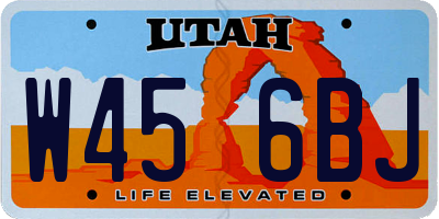UT license plate W456BJ