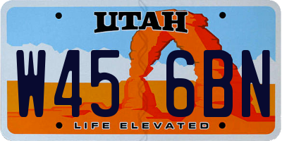 UT license plate W456BN